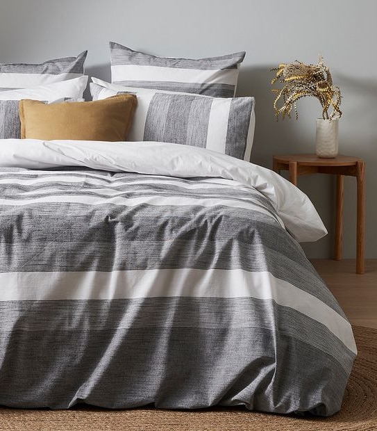 Darcey Stripe Quilt Cover Set - Queen Bed