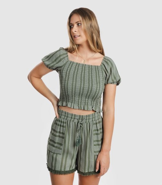 Piping Hot Puff Sleeve Blouse