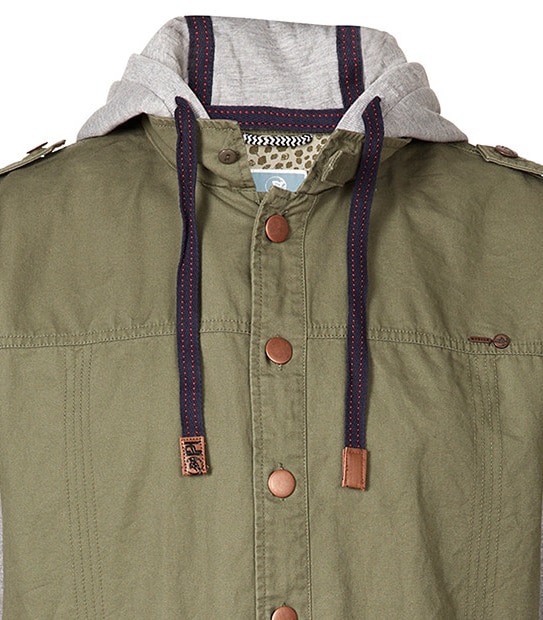 Men's Piping Hot Long Sleeved Shirt Jacket - Khaki