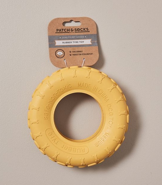 Patch & Socks Rubber Tyre Toy - Assorted