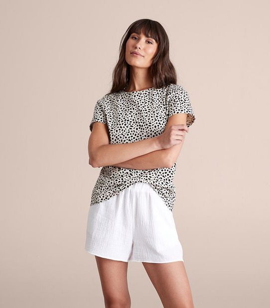 Printed Fitted Crew T-Shirt