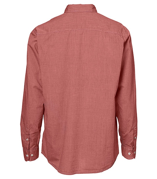 Men's Long Sleeve End On End Shirt - Red 2 of 3