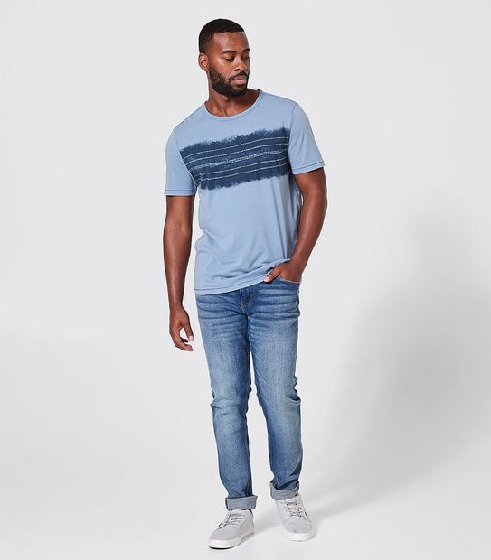 Shadow Print T-Shirt - Blue