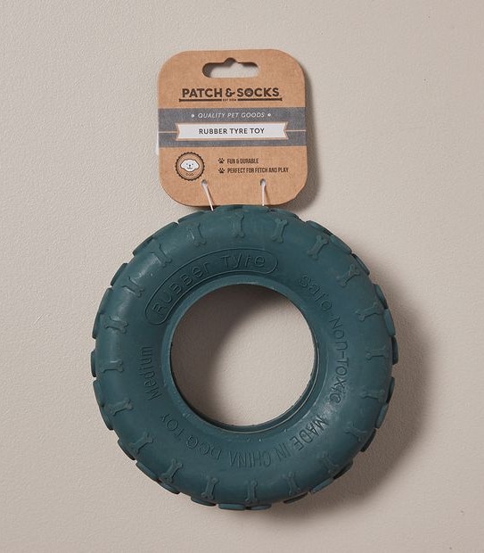Patch & Socks Rubber Tyre Toy - Assorted