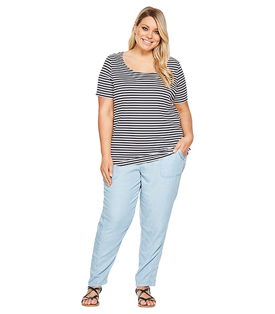 Belle Curve Stripe T-Shirt - Peacoat / White 2 of 4