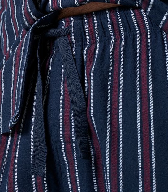 Flannelette Pyjama Set - Navy Stripe