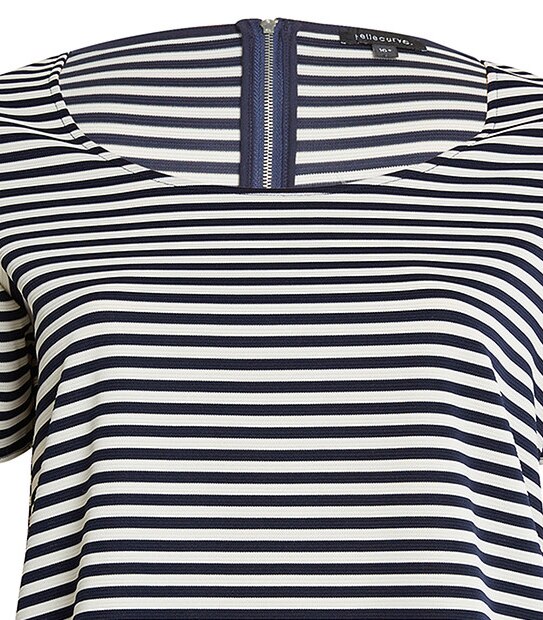 Belle Curve Stripe T-Shirt - Peacoat / White 4 of 4