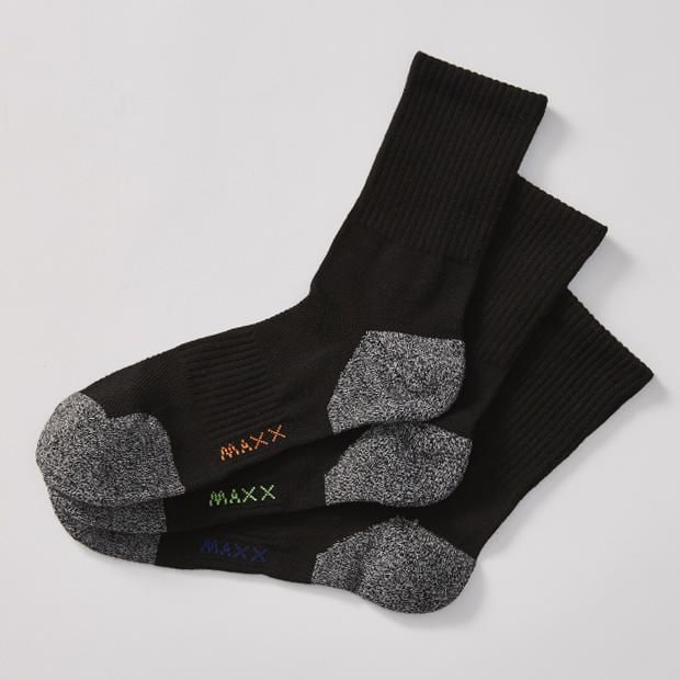 Maxx 3 Pack Performance Crew Socks Black Target Australia
