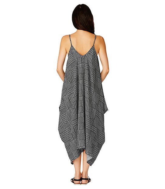 Asymmetrical Maxi Dress - Patchwork