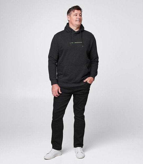 Mr Big Placement Print Pullover Hoodie - Black