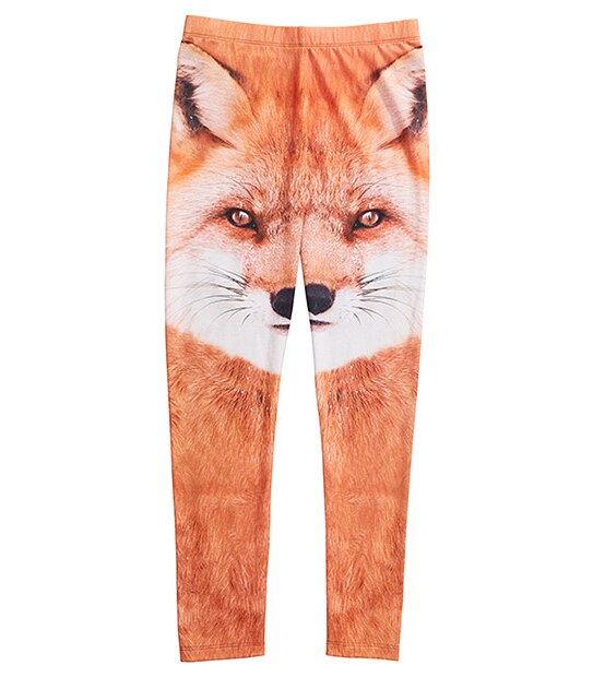 Girls' Full Length Fox Print Leggings
