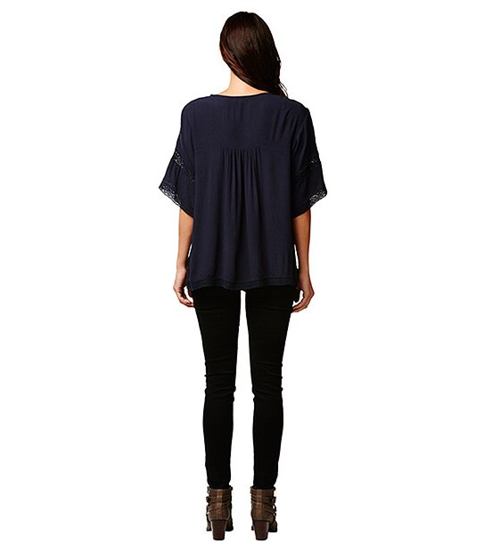 Life & Style Kimono Top - Peacoat 2 of 5