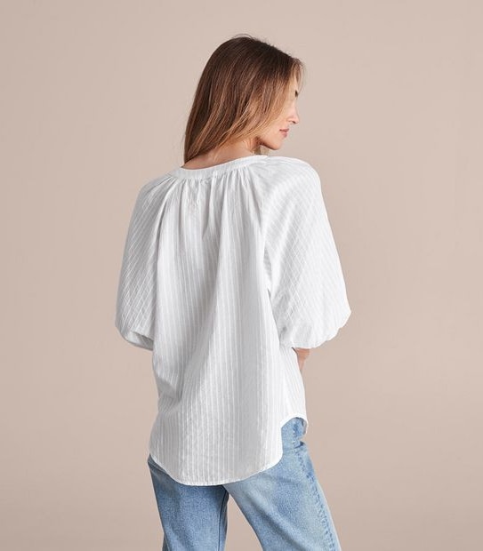 Dallas Puff Sleeve Dobby Blouse