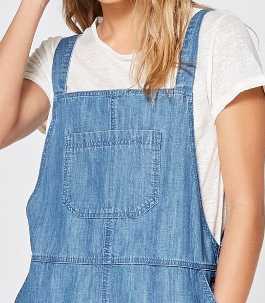 Piping Hot Dungarees - Mid Blue Wash