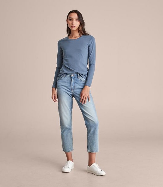 Organic Cotton Long Sleeve Crew Neck T-Shirt
