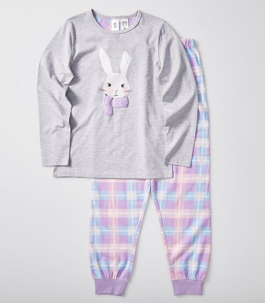 Bunny Jersey Flannelette Pyjama Set