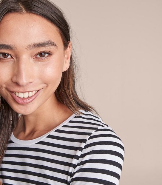 Organic Cotton Long Sleeve Crew Neck T-Shirt