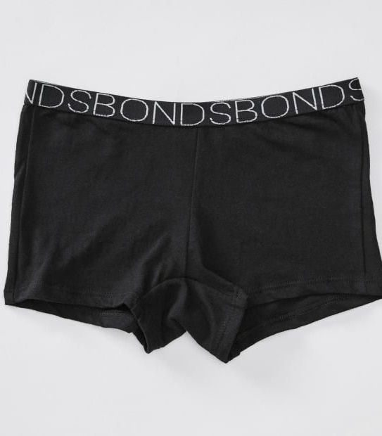 Bonds Older Girls 3 Pack Girls Shortie - Black