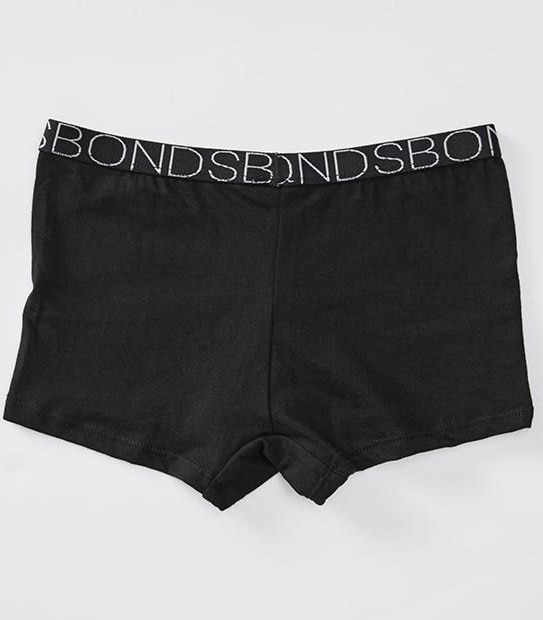 Bonds Older Girls 3 Pack Girls Shortie - Black