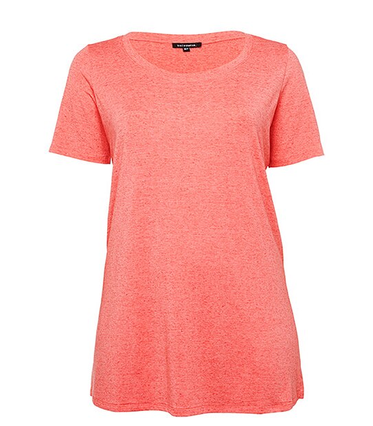 Belle Curve Side Split T-Shirt - Peach