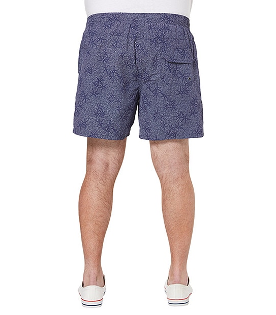 Men's Mr Big Printed Volley Shorts - Blue Star