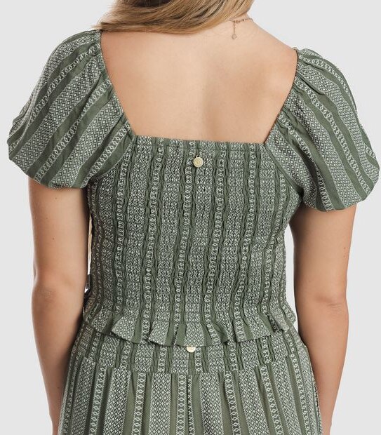 Piping Hot Puff Sleeve Blouse