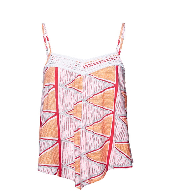 Lily Loves Crochet Trim Singlet - Orange / Pink
