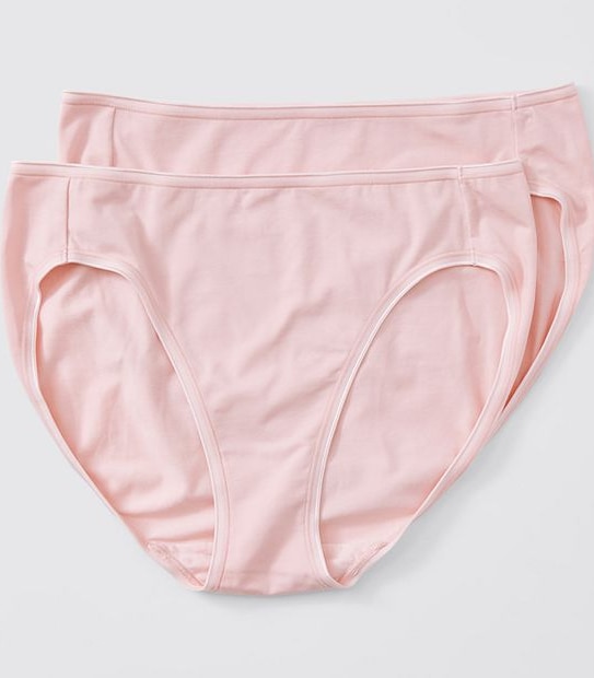 2 Pack Aloe Vera Infused High Cut Briefs - Pink