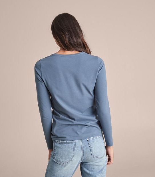 Organic Cotton Long Sleeve Crew Neck T-Shirt