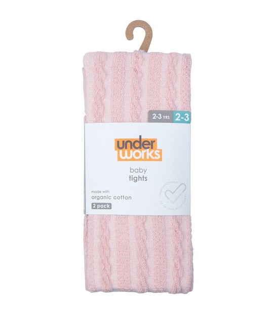 2 Pack Underworks Baby Textured Tights