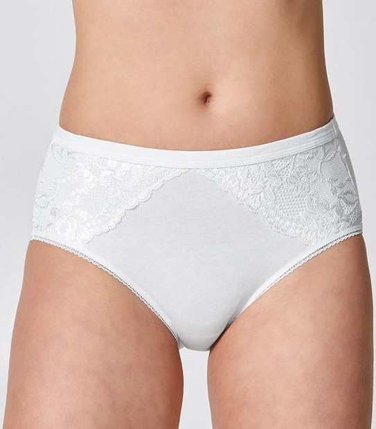 Cotton and Lace Midi Briefs
