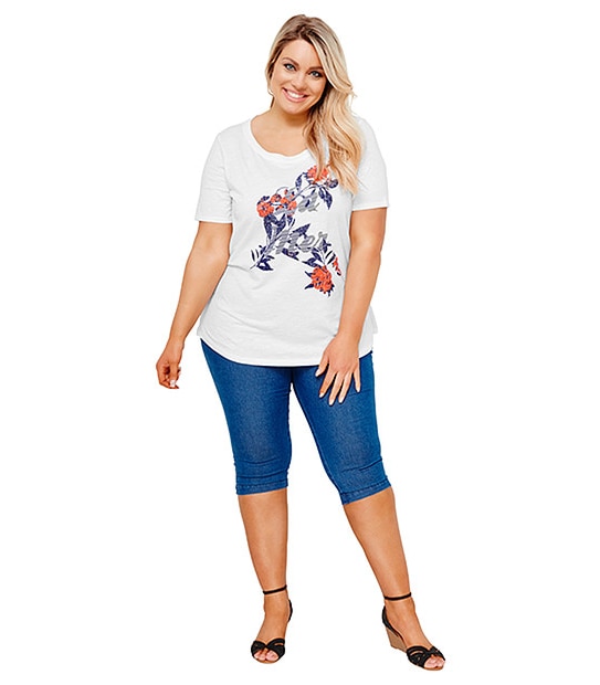 Belle Curve Print T-Shirt - White 2 of 5