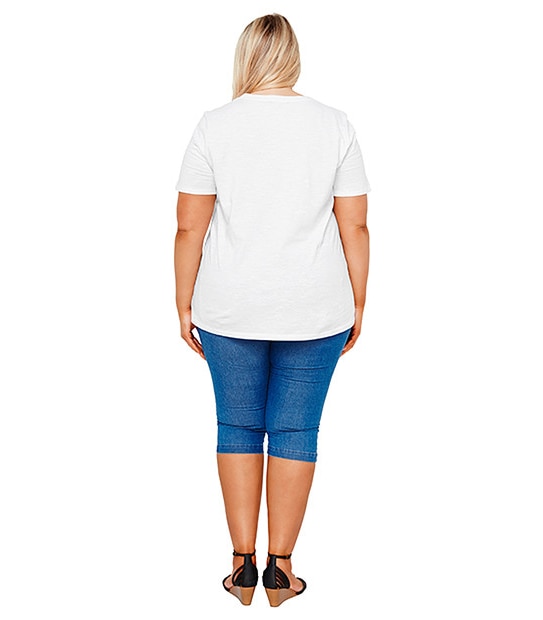 Belle Curve Print T-Shirt - White 3 of 5