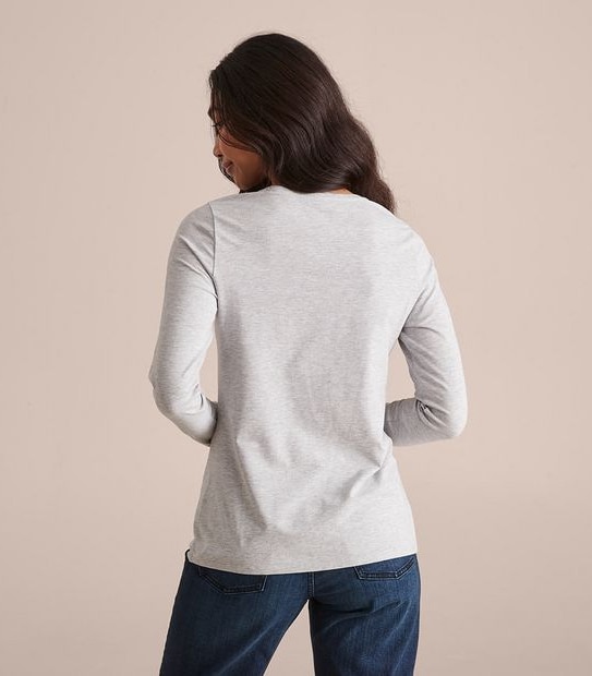 Organic Cotton Long Sleeve Crew Neck T-Shirt