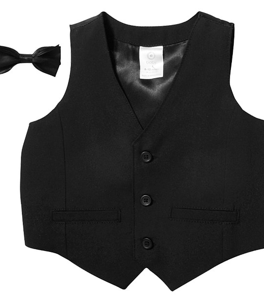 Boys' 4 Piece Formal Set With Bow Tie - Black