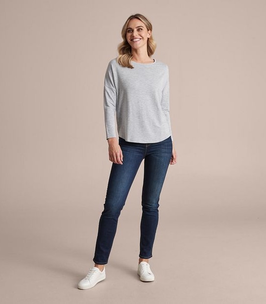 Drop Shoulder Scoop Neck Top