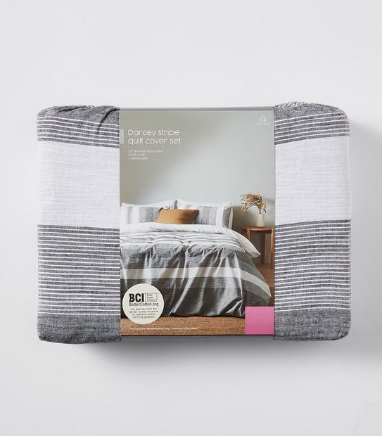 Darcey Stripe Quilt Cover Set - Queen Bed
