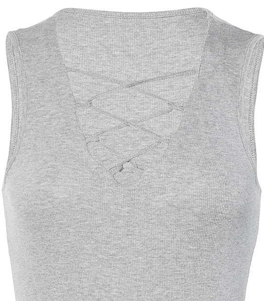 Lily Loves Cross Front Bodysuit - Grey 4 of 4