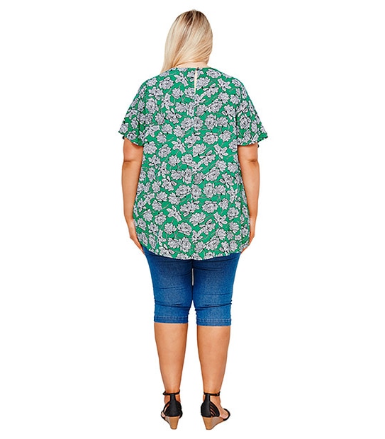Belle Curve Flutter Sleeve Top