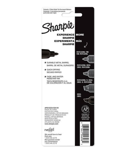 2 Pack Sharpie Metal Permanent Bullet Tip Markers