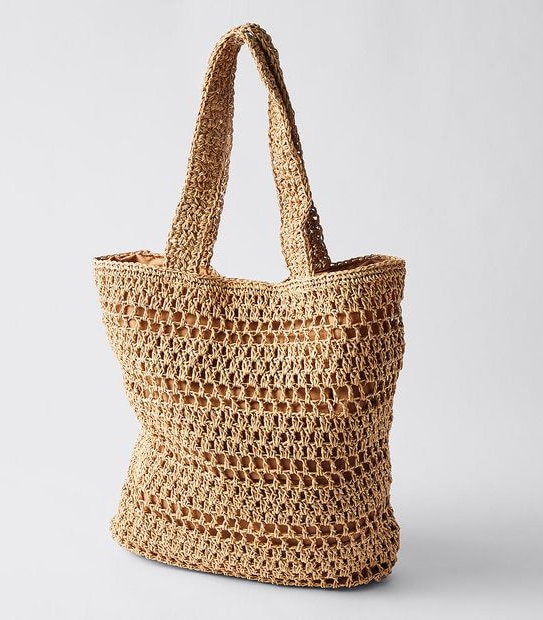 Soft Crochet Tote Bag - Natural