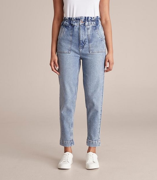 Gracie Denim Paperbag Super High Rise Ankle Length Jeans | Target Australia