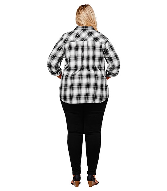 Belle Curve Check Shirt - Black / White 2 of 5