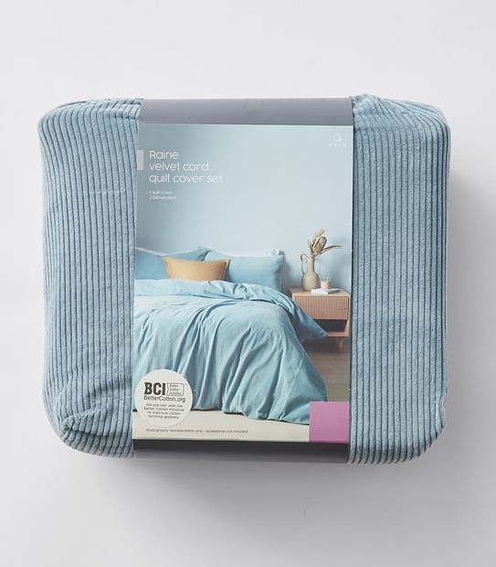 Raine Corduroy Quilt Cover Set - Queen Bed