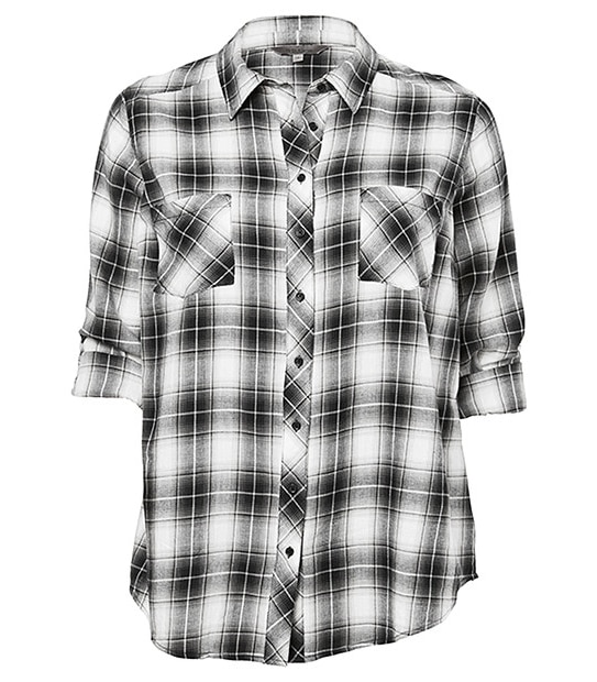 Belle Curve Check Shirt - Black / White 4 of 5