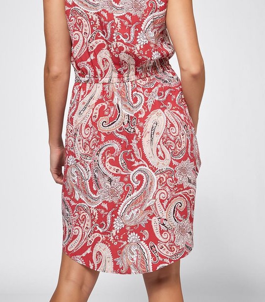 Paisley Print Tie Waist Dress