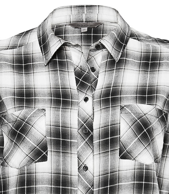 Belle Curve Check Shirt - Black / White 5 of 5