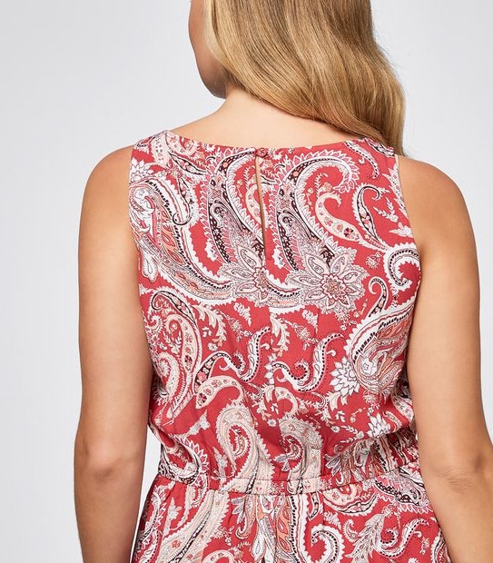Paisley Print Tie Waist Dress