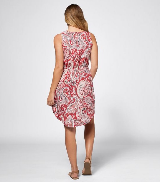 Paisley Print Tie Waist Dress