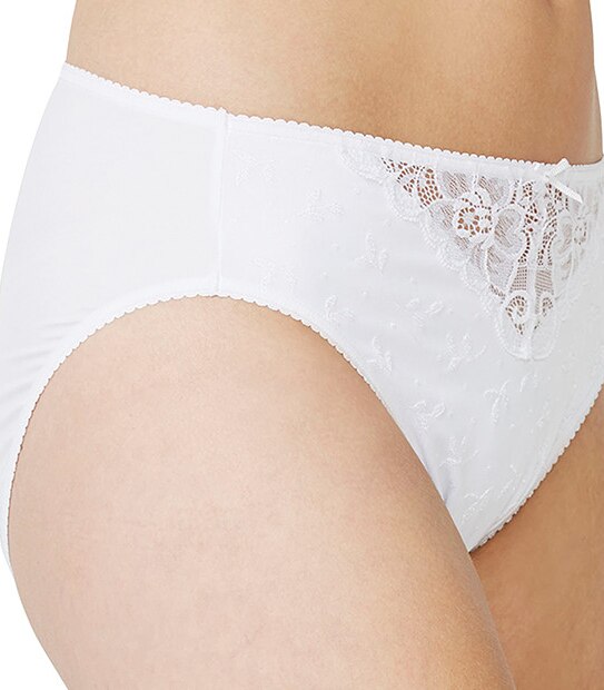 Jacquard High Cut Briefs - White